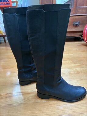 Tall black leather boots by Cole Haan size 10 1/2 B  EUC